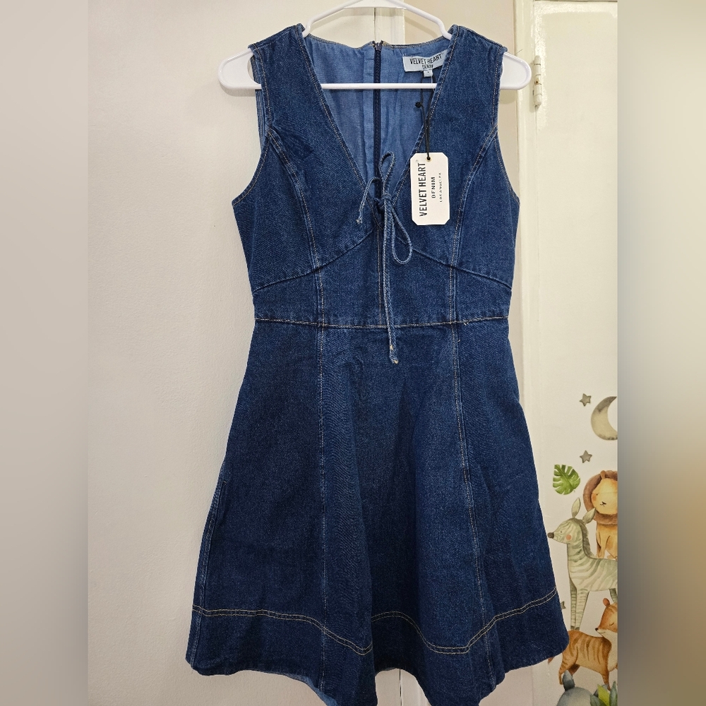 Velvet Heart Girls' Dark Blue Denim Dress